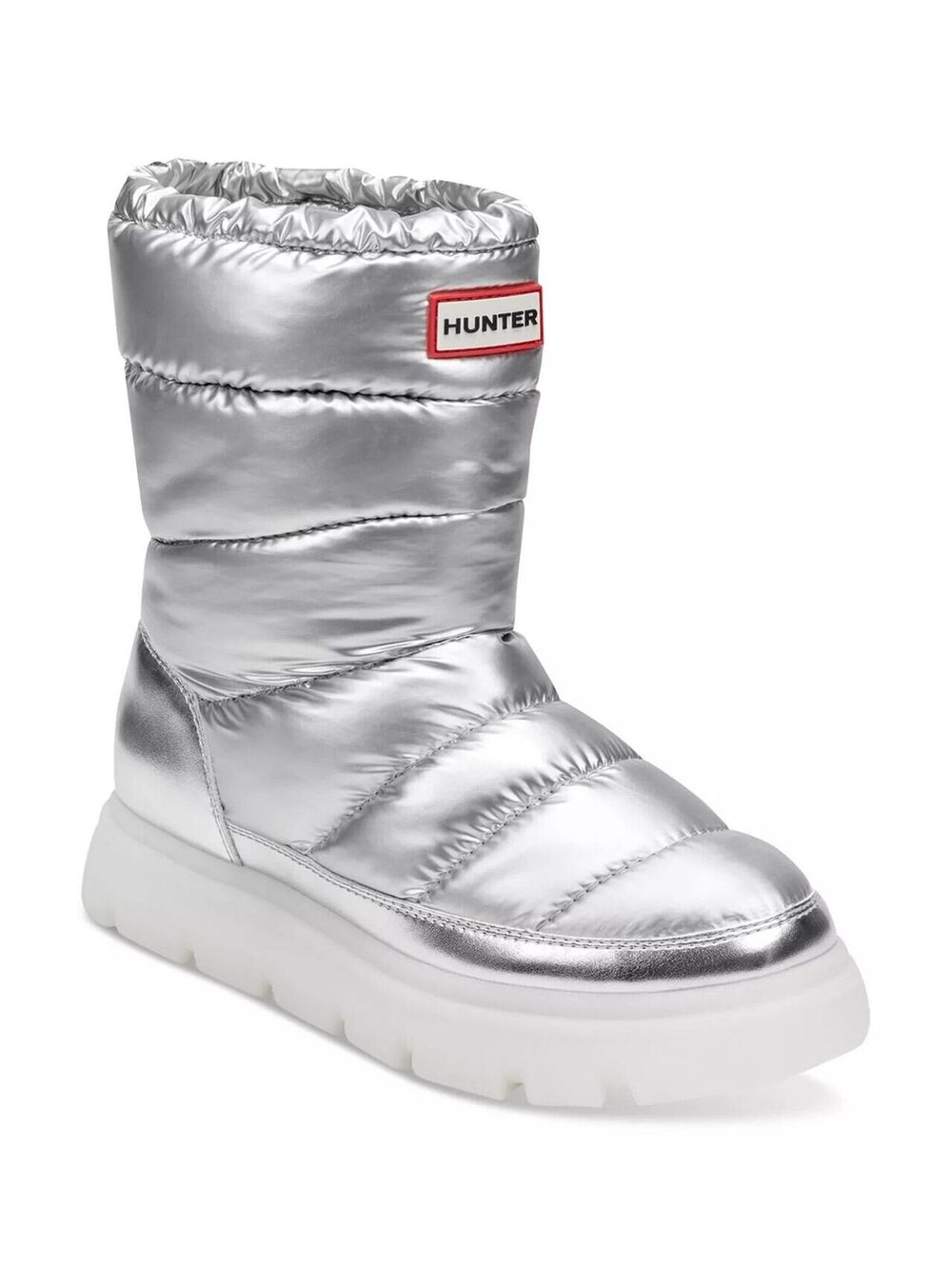 Hunter Maribels Puffer Boots-Silver Metallic 5 ($180)